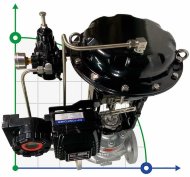 DN50 Клапан регулирующий с пневмоприводом для пара, конденсата 10Р11Y-DNx5016Z-L122C-C (корпус чугунный, седло SS304) с позиционером YT-1000, 4-20мА, 