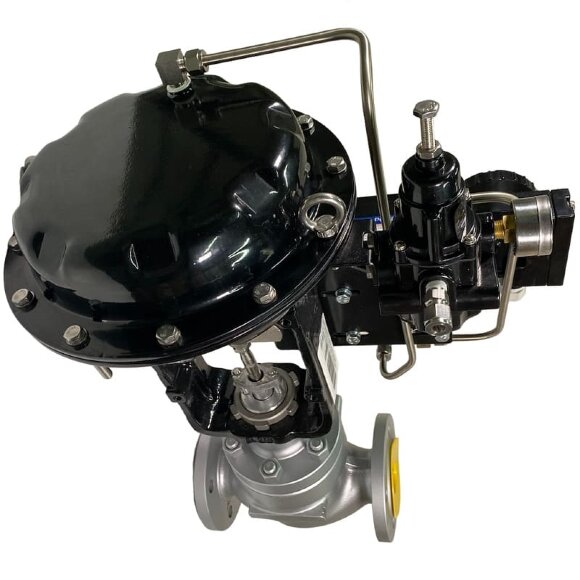 DN50 Клапан регулирующий с пневмоприводом для пара, конденсата 10Р11Y-DNx5016Z-L122C-C (корпус чугунный, седло SS304) с позиционером YT-1000, 4-20мА, 