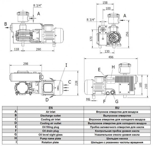 Вакуумный насос Zinisan ZYVP-016-M/0,37 масляный одноступенчатый Вакуумный насос Zinisan ZYVP-016-M/0,37 масляный одноступенчатый