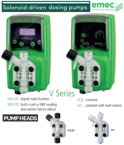 Мультифункціональний cоленоїдний дозуючий насос EMEC VMSA MF SELF VENTING 2-13,5 л/год, 18-1 бар