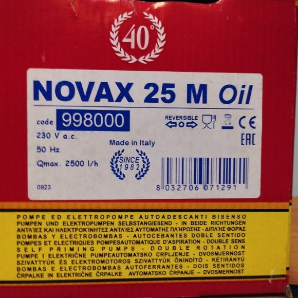 NOVAX 25 Oil насос для растительного масла NOVAX 25 Oil насос для растительного масла