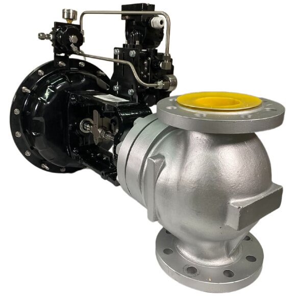 DN80 Клапан регулирующий с пневмоприводом для пара, конденсата 10Р11Y-DNx8016Z-L122C-C (корпус чугунный, седло SS304) с электропневмопозиционером YT-1