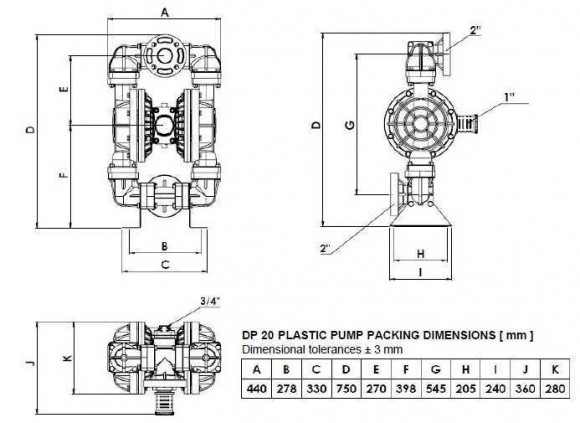 DP 20 PB/S - PP/S - pneumatische Membranpumpe DP 20 PB/S - PP/S - pneumatische Membranpumpe