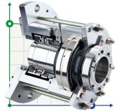 Картриджне подвійне ущільнення для мішалки R-M481KL-D 180, SIC/SIC/CAR/SIC/VITON, 304 Картриджне подвійне ущільнення для мішалки R-M481KL-D 180, SIC/SIC/CAR/SIC/VITON, 304