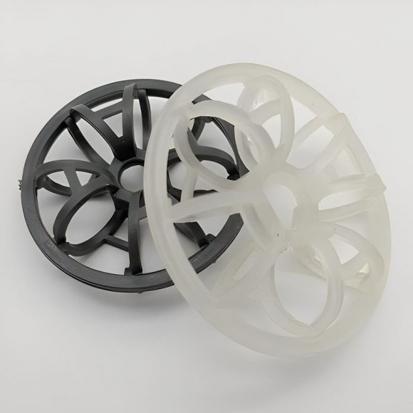 Kunststoffplatte Rosettenring, PP, 73x28x(3x4), Plastic Teller Rosette Ring