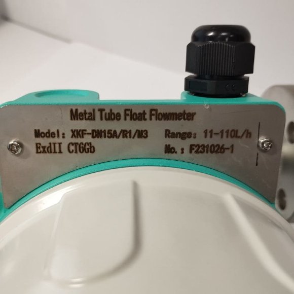 DN15 Stainless steel flow meter rotameter LZ PN6 (liquid Alcohol mixture C2H5OH 92%), 11...110 l/h, 4-20mA, Ex, 0,8126g/cm3, 8/30/78°C DN15 Stainless steel flow meter rotameter LZ PN6 (liquid Alcohol mixture C2H5OH 92%), 11...110 l/h, 4-20mA, Ex, 0,8126g/cm3, 8/30/78°C