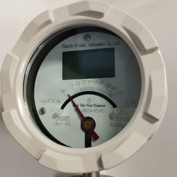 DN15 Stainless steel flow meter rotameter LZ PN6 (liquid Alcohol mixture C2H5OH 92%), 11...110 l/h, 4-20mA, Ex, 0,8126g/cm3, 8/30/78°C DN15 Stainless steel flow meter rotameter LZ PN6 (liquid Alcohol mixture C2H5OH 92%), 11...110 l/h, 4-20mA, Ex, 0,8126g/cm3, 8/30/78°C