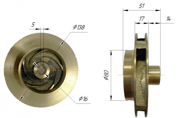 Wirnik do pompy 1004495 JL-65