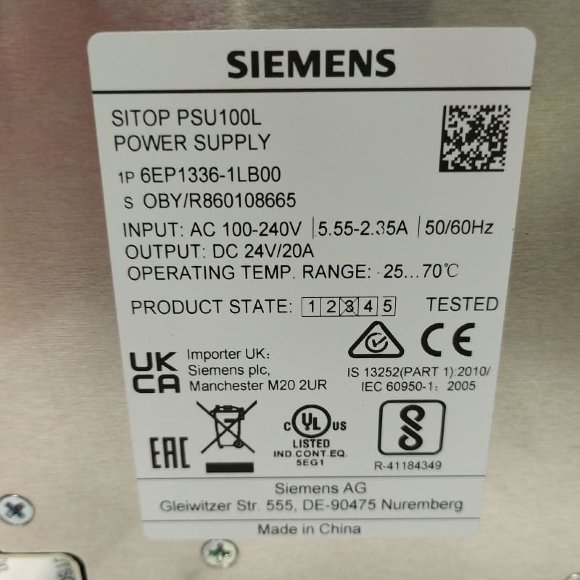 6EP1336-1LB00, SITOP PSU100L 24 V/20 A Fuente de alimentación estabilizada