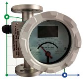 DN25 Stainless steel flow meter rotameter LZ PN16 (liquid Alcohol mixture C2H5OH 96%), 160...1600 l/h, 4-20mA, Ex, 0,8014g/cm3, 8/30/78°C