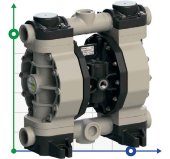 Pneumatic Diaphragm Pump PHOENIX P252 PP SANTOPRENE, 250 l/min for hydrogen peroxide Pneumatic Diaphragm Pump PHOENIX P252 PP SANTOPRENE, 250 l/min for hydrogen peroxide