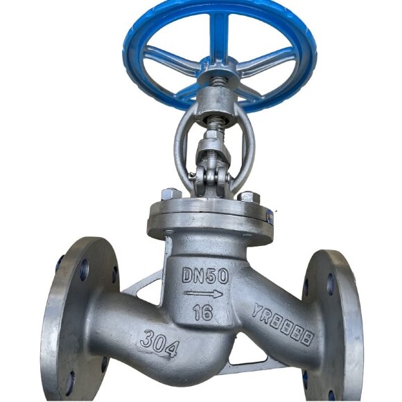 PN16 DN50 tainless steel flanged valve AISI 304, Seat AISI 304