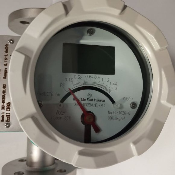 DN25 Stainless steel flow meter rotameter LZ PN16 (water), 0.16...1.6 m3/h, 4-20mA, Ex, 8/80/100°C DN25 Stainless steel flow meter rotameter LZ PN16 (water), 0.16...1.6 m3/h, 4-20mA, Ex, 8/80/100°C