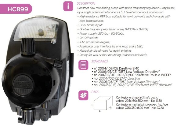 Bomba dosificadora PDE HC899-4 25-2.5/42-1 230V PVC-GL-VT Bomba dosificadora PDE HC899-4 25-2.5/42-1 230V PVC-GL-VT
