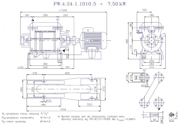PW.4.24.1.1010 вакуумный двухступенчатый насос PW.4.24.1.1010 вакуумный двухступенчатый насос
