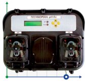 Double peristaltic dosing pump AQUA PDP TECHNOPOOL PH-RX 1.4-1/1.4-1 SANTOPRENE/SANTOPRENE 230V BLACK