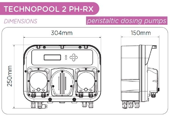 Double peristaltic dosing pump AQUA PDP TECHNOPOOL PH-RX 1.4-1/1.4-1 SANTOPRENE/SANTOPRENE 230V BLACK Double peristaltic dosing pump AQUA PDP TECHNOPOOL PH-RX 1.4-1/1.4-1 SANTOPRENE/SANTOPRENE 230V BLACK