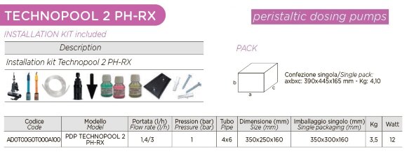 Double peristaltic dosing pump AQUA PDP TECHNOPOOL PH-RX 1.4-1/1.4-1 SANTOPRENE/SANTOPRENE 230V BLACK Double peristaltic dosing pump AQUA PDP TECHNOPOOL PH-RX 1.4-1/1.4-1 SANTOPRENE/SANTOPRENE 230V BLACK