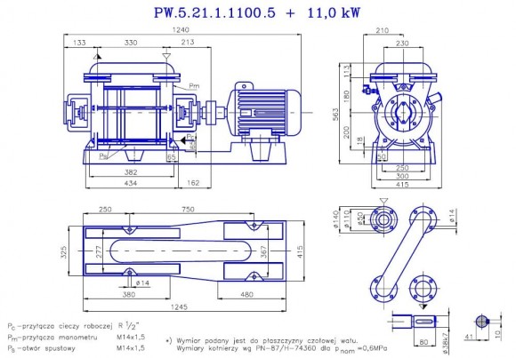 PW.5.21.1.1100 вакуумный двухступенчатый насос PW.5.21.1.1100 вакуумный двухступенчатый насос
