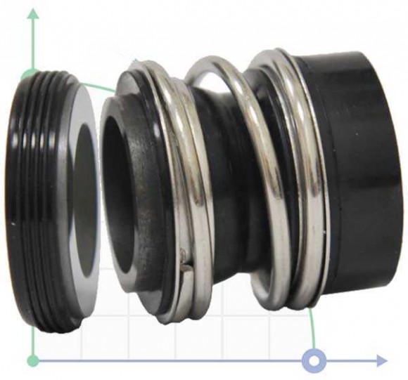 Mechanical shaft seal R-MG12 60, SIC/SIC, VITON, 304, G6