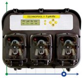 Triple peristaltic dosing pump AQUA PDP TECHNOPOOL 3 TT-PH-RX 1.4-1/1.4-1/1.4-1 SANT/SANT/SANT 230V BLACK