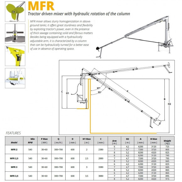 Veneroni MFR 3/540, 7m Mischer Traktor mit hydraulischer Rotation der Säule Veneroni MFR 3/540, 7m Mischer Traktor mit hydraulischer Rotation der Säule