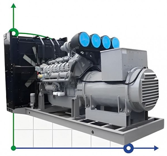 Промышленный дизельный генератор XHYP-1600GF с ATS, двигатель Perkins 2000kVA, 1600kW, 380V/50HZ открытого типа