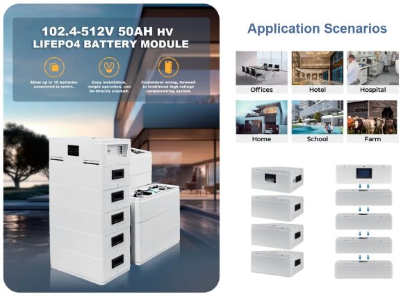 Batería de alto voltaje CL-HV-204,8V 50Ah, LiFePO4, LFP