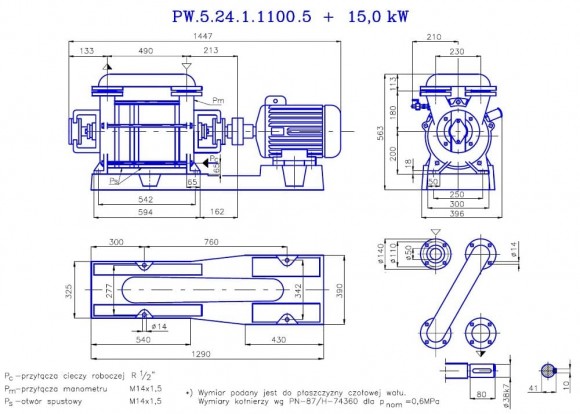 PW.5.24.1.1100 вакуумный двухступенчатый насос PW.5.24.1.1100 вакуумный двухступенчатый насос