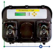 Pompe doseuse péristaltique double AQUA PDP TECHNOPOOL 3 TT-PH 1,4-1/1,4-1 SANT/SANT 230V BLACK RER