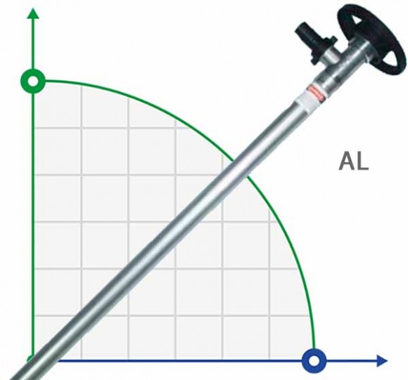 1200 mm, AL bare part (pipe) to the barrel pump