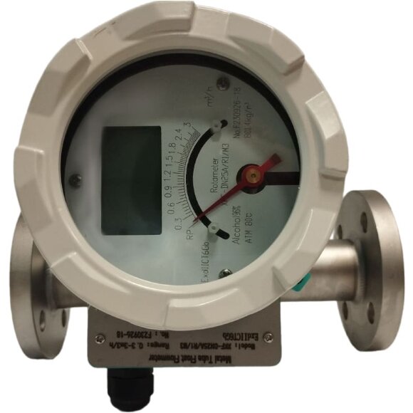 DN25 Stainless steel flowmeter rotameter LZ PN16 (96% alcohol), 0...3,000 l/h, 4-20mA, Ex DN25 Stainless steel flowmeter rotameter LZ PN16 (96% alcohol), 0...3,000 l/h, 4-20mA, Ex