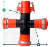 Connecteur croisé TE 75 mm/63 mm Connecteur croisé TE 75 mm/63 mm