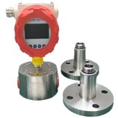 DN40 Zahnrad-Durchflussmesser aus Edelstahl KGF40 für Sojaöl 890 kg/m3, 50-90 °C, 200-1200 l/h, 1 bar, 4-20 mA, von unten nach oben