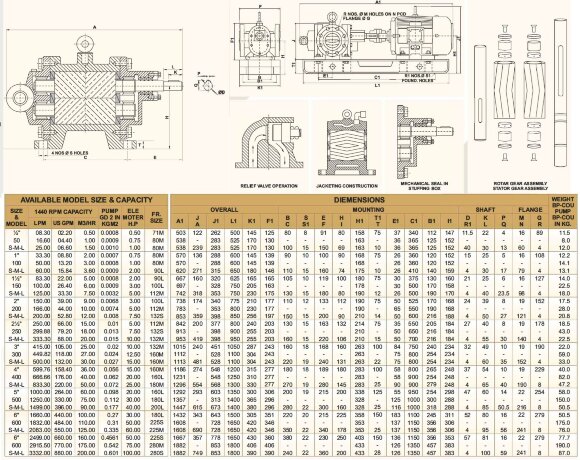 Шестеренчатый насос JKRN 200 2 дюйма, 12 m3/h, SS из нержавеющей стали
