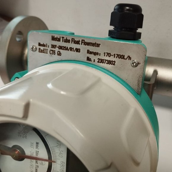 DN25 Caudalímetro de acero inoxidable rotámetro LZ PN40 (alcohol 96%), 180...1700 l/h, 4-20mA, Ex