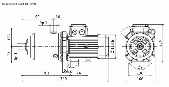 Многоступенчатый насос для этиленгликоля WILO MEDANA CH1-L.203-1/E/E/10T 4231465 Многоступенчатый насос для этиленгликоля WILO MEDANA CH1-L.203-1/E/E/10T 4231465