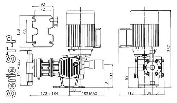 Плунжерный насос-дозатор ST-P BA 157/3,5 400/3/50 0,18