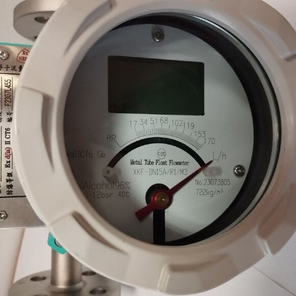 DN15 Stainless steel flow meter rotameter LZ PN40 (alcohol 96%), 17...170 l/h, 4-20mA, Ex DN15 Stainless steel flow meter rotameter LZ PN40 (alcohol 96%), 17...170 l/h, 4-20mA, Ex