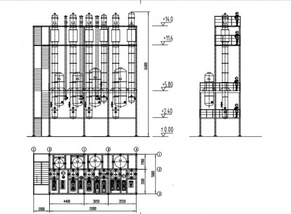 12,6T вакуум-випарна установка концентрації спиртової барди (4-ступені) для спиртового заводу потужністю 6000 дал спирту на добу