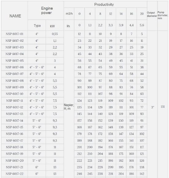 Bomba de pozo 6 pulgadas Watermot NSP 6017/20, 11kW, 380V