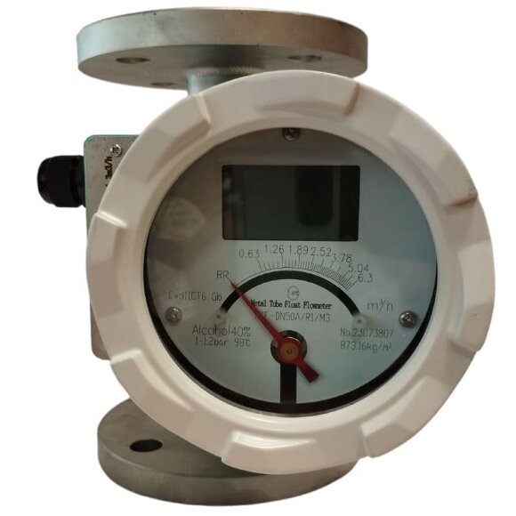 DN50 Stainless steel flow meter rotameter LZ PN40 (alcohol 40%), 0.63...6.3 m3/h, 4-20mA, Ex DN50 Stainless steel flow meter rotameter LZ PN40 (alcohol 40%), 0.63...6.3 m3/h, 4-20mA, Ex
