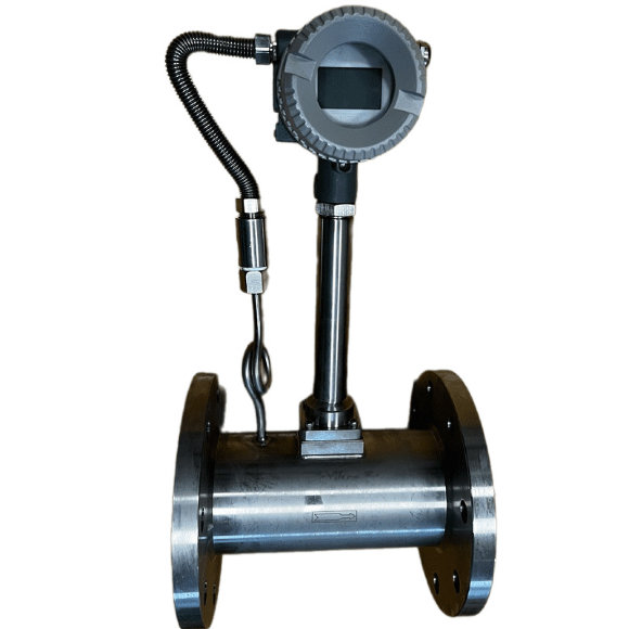 DN100 Stainless steel vortex flow meter LUGB-D PN16 RF DIN flange, for steam, 0.7-7 t/h <1.6 MPa, <250°C, 4-20mA, ExdIIBT6 DN100 Stainless steel vortex flow meter LUGB-D PN16 RF DIN flange, for steam, 0.7-7 t/h <1.6 MPa, <250°C, 4-20mA, ExdIIBT6