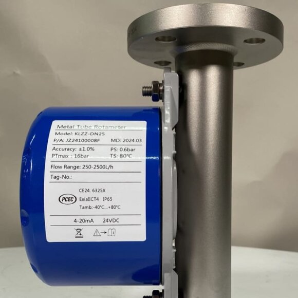 DN25 Витратомір ротаметр з нержавіючої сталі KLZZ PN16 (water), 250-2500  l/h, 4-20mA, Ex DN25 Витратомір ротаметр з нержавіючої сталі KLZZ PN16 (water), 250-2500  l/h, 4-20mA, Ex