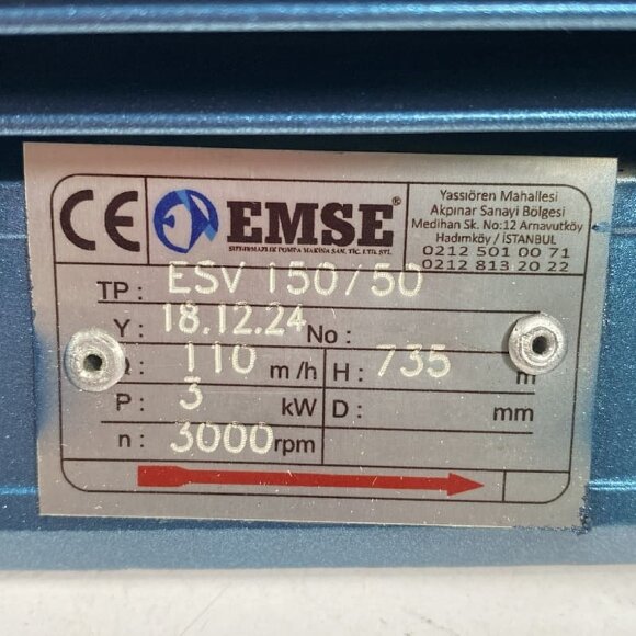 Водокольцевой вакуумный насос ESV 150/50, 110 м3/ч, 3 кВт, 3000 об/мин Водокольцевой вакуумный насос ESV 150/50, 110 м3/ч, 3 кВт, 3000 об/мин