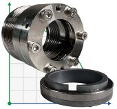 Высокотемпературное механическое уплотнение насоса Sulzer A R-650 35, SIC/SIC, GRAPHITE, AM350/316
