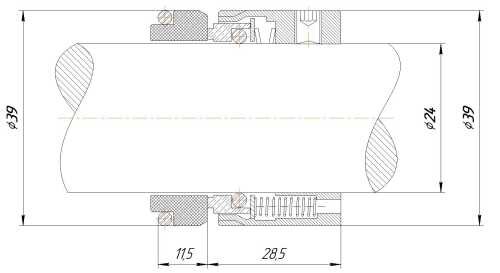 Механічне торцеве ущільнення R-M7N 24, SIC/SIC, VITON, 304, G9
