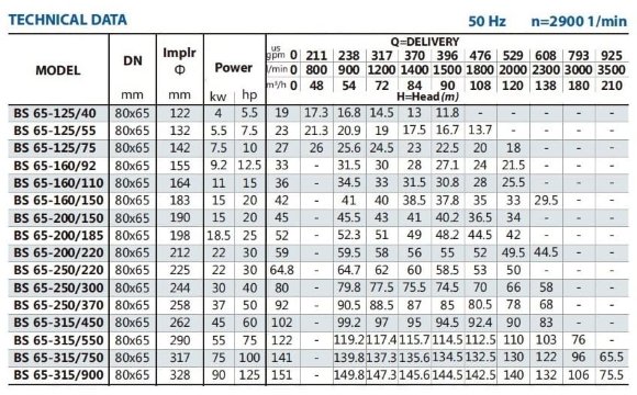Циркуляционный консольный насос BS 65-160/110 (84/31,5), 11kW, 2900 без двигателя Циркуляционный консольный насос BS 65-160/110 (84/31,5), 11kW, 2900 без двигателя