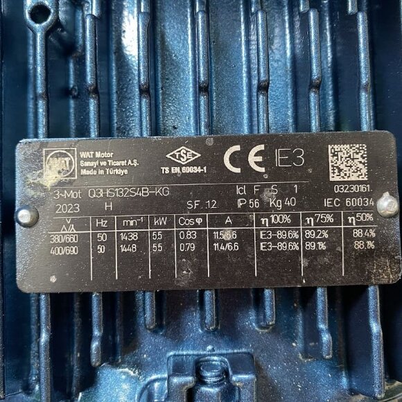 Вакуумный водокольцевой насос ESV 220/90, 195 м3/ч, 5,5 кВт, 1450 об/мин