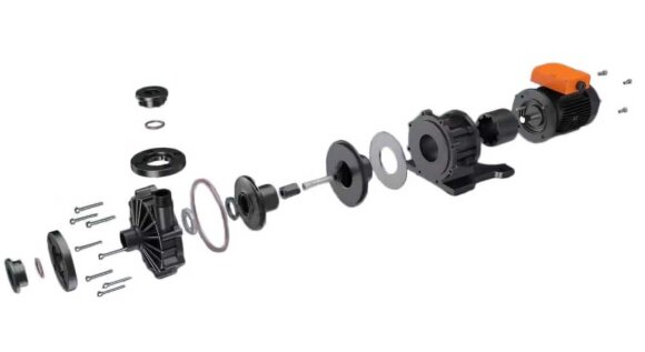 Chemical pump with magnetic coupling QHX-E-440-SSV5V38AFGABS, CFRETFE, 240L/min, 12.3m, 380V Chemical pump with magnetic coupling QHX-E-440-SSV5V38AFGABS, CFRETFE, 240L/min, 12.3m, 380V